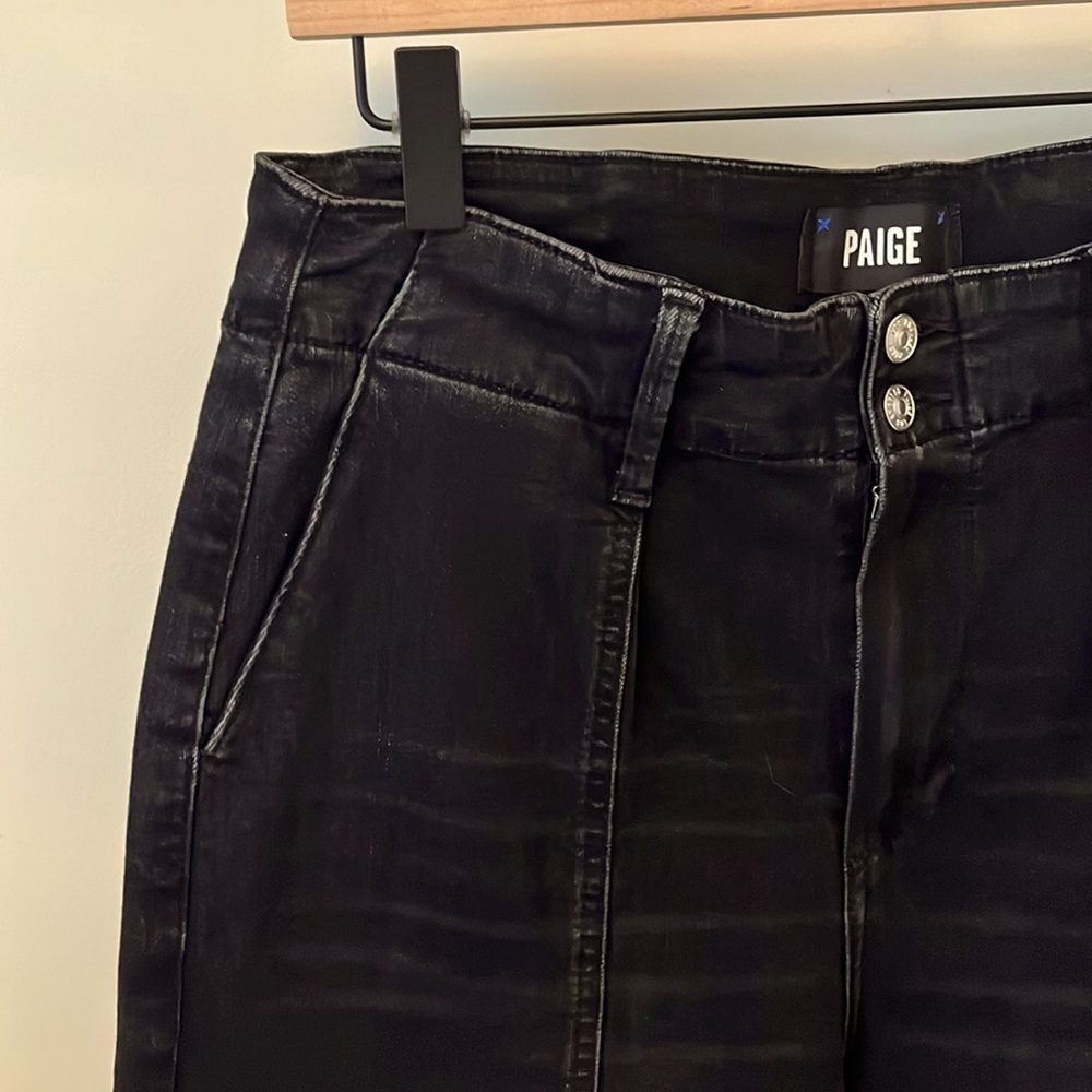 Paige Brooklyn Crop Trouser Jean in color Black Willow size 29 inseam 25